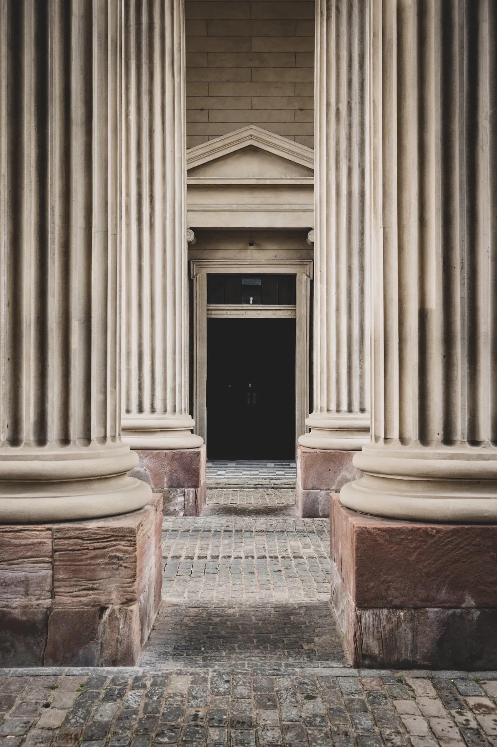 A large building with columns
