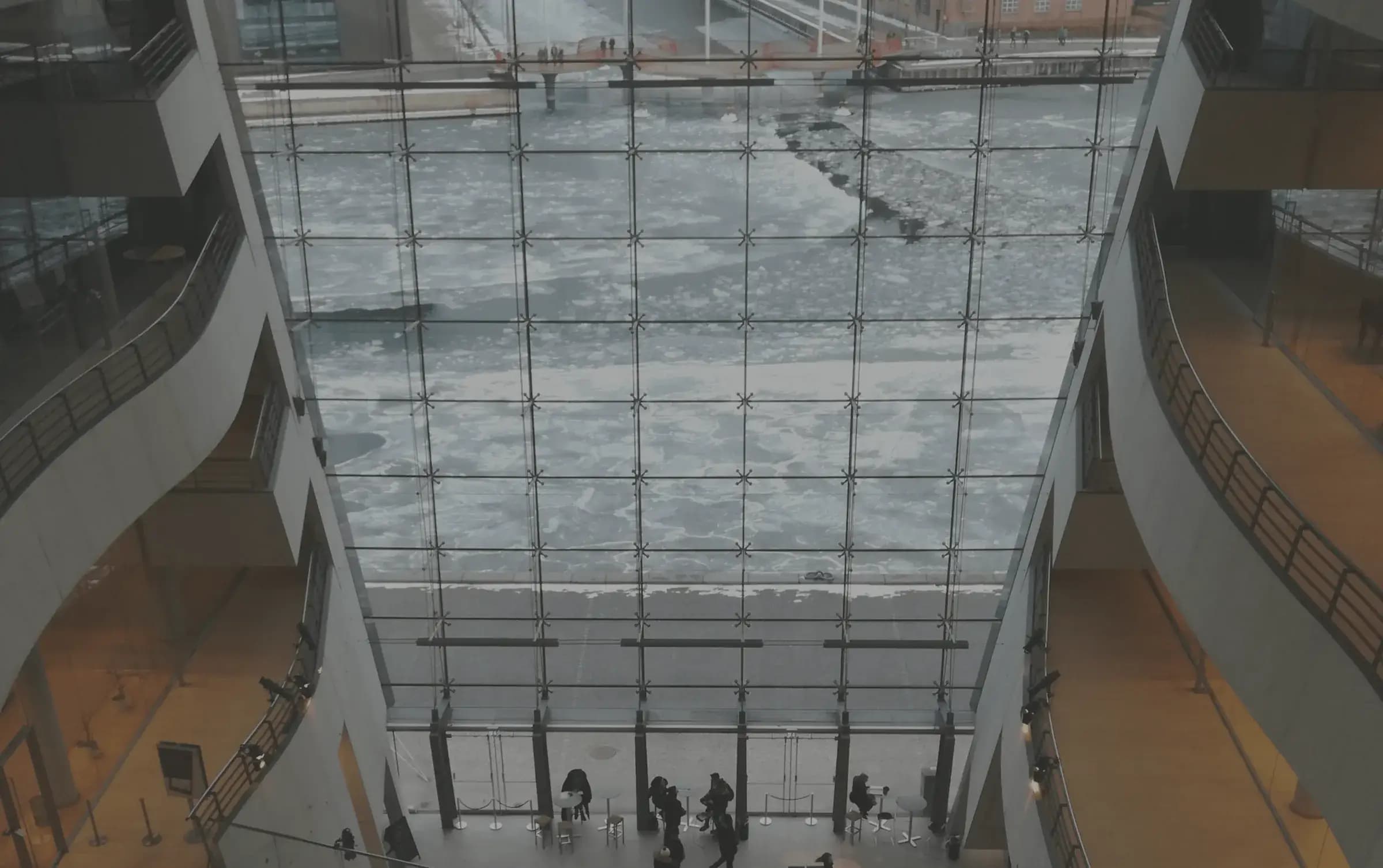 Glass atrium of the Royal Danish Library in Copenhagen